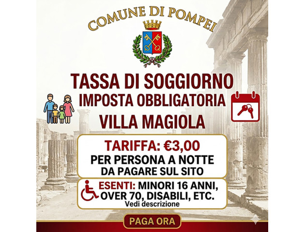 Tassa di Soggiorno Comune di Pompei - Villa Magiola